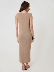 Threadbare Brown Knitted Yarn Midi Dress - Image 3 of 5