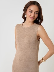 Threadbare Brown Knitted Yarn Midi Dress - Image 4 of 5