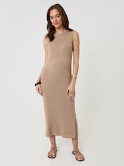 Threadbare Brown Knitted Yarn Midi Dress - Image 5 of 5