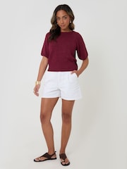 Threadbare Red Knitted Yarn Short Sleeve T-Shirt - Image 3 of 4