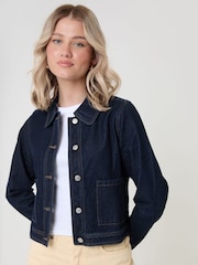 Threadbare Indigo Blue Denim Jacket with Patch Pockets - Image 1 of 4