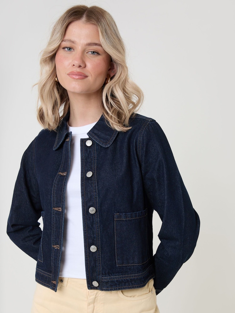 Threadbare Indigo Blue Denim Jacket with Patch Pockets - Image 1 of 4