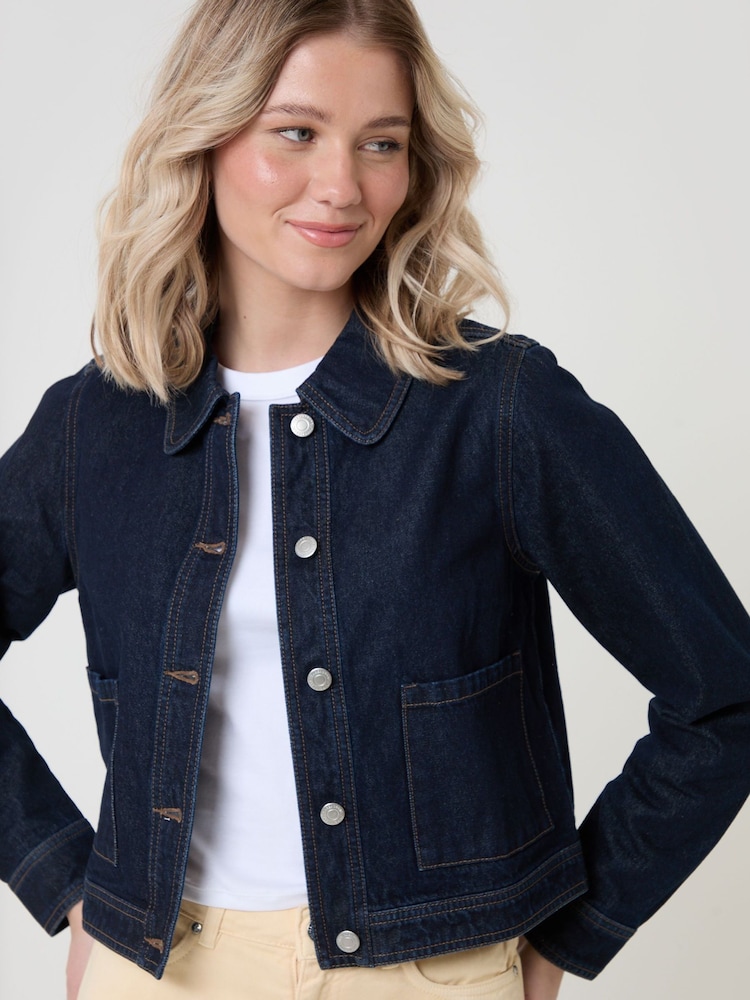Threadbare Indigo Blue Denim Jacket with Patch Pockets - Image 4 of 4