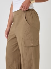 Threadbare Green Curve Seam Wide Leg Trousers - Image 4 of 5