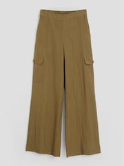 Threadbare Green Curve Seam Wide Leg Trousers - Image 5 of 5