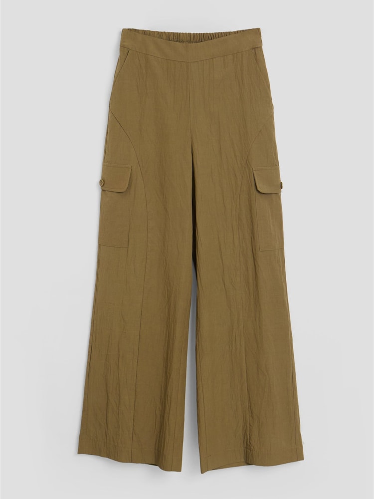 Threadbare Green Curve Seam Wide Leg Trousers - Image 5 of 5 Threadbare Green Curve Seam Wide Leg Trousers - Image 5 of 5