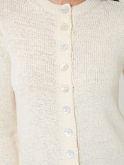 Threadbare Cream Knitted Yarn Crew Neck Cardigan - Image 5 of 5