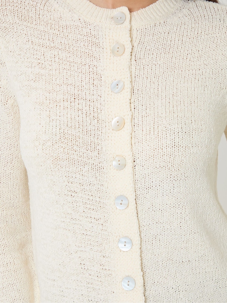 Threadbare Cream Knitted Yarn Crew Neck Cardigan - Image 6 of 6 Threadbare Cream Knitted Yarn Crew Neck Cardigan - Image 6 of 6