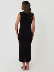 Threadbare Black Knitted Yarn Midi Dress - Image 2 of 4