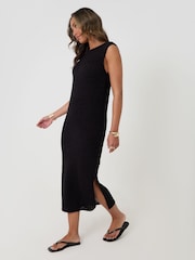 Threadbare Black Knitted Yarn Midi Dress - Image 3 of 4