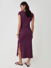 Threadbare Red Twist Detail Slash Neck Maxi Dress - Image 2 of 4