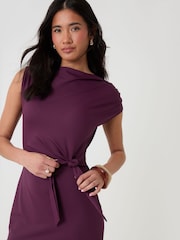 Threadbare Red Twist Detail Slash Neck Maxi Dress - Image 3 of 4
