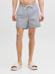 JACK & JONES Blue Seersucker Stripe Swim Shorts - Image 1 of 9