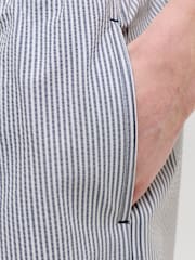JACK & JONES Blue Seersucker Stripe Swim Shorts - Image 3 of 9