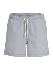 JACK & JONES Blue Seersucker Stripe Swim Shorts - Image 6 of 9