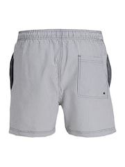 JACK & JONES Blue Seersucker Stripe Swim Shorts - Image 7 of 9