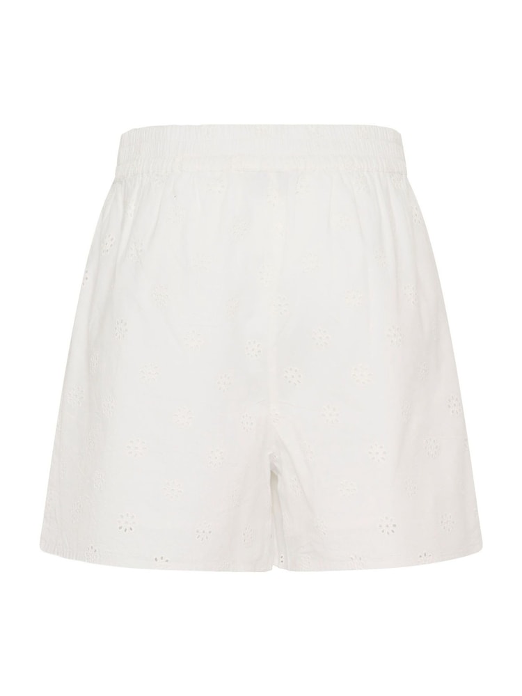 Kaffe White Embroidered Mid Rise Relaxed Shorts - Image 5 of 5 Kaffe White Embroidered Mid Rise Relaxed Shorts - Image 5 of 5