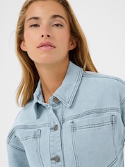 Kaffe Blue KAminna Button Front Denim Dress - Image 3 of 5