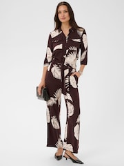 Kaffe Collared Leaf Print Jumpsuit - Bild 3 von 6