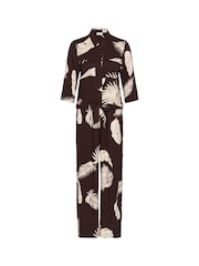 Kaffe Collared Leaf Print Jumpsuit - Bild 5 von 6