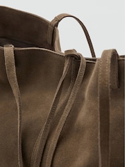 Mango Brown Suede Shopper Tote Bag - Image 7 of 7