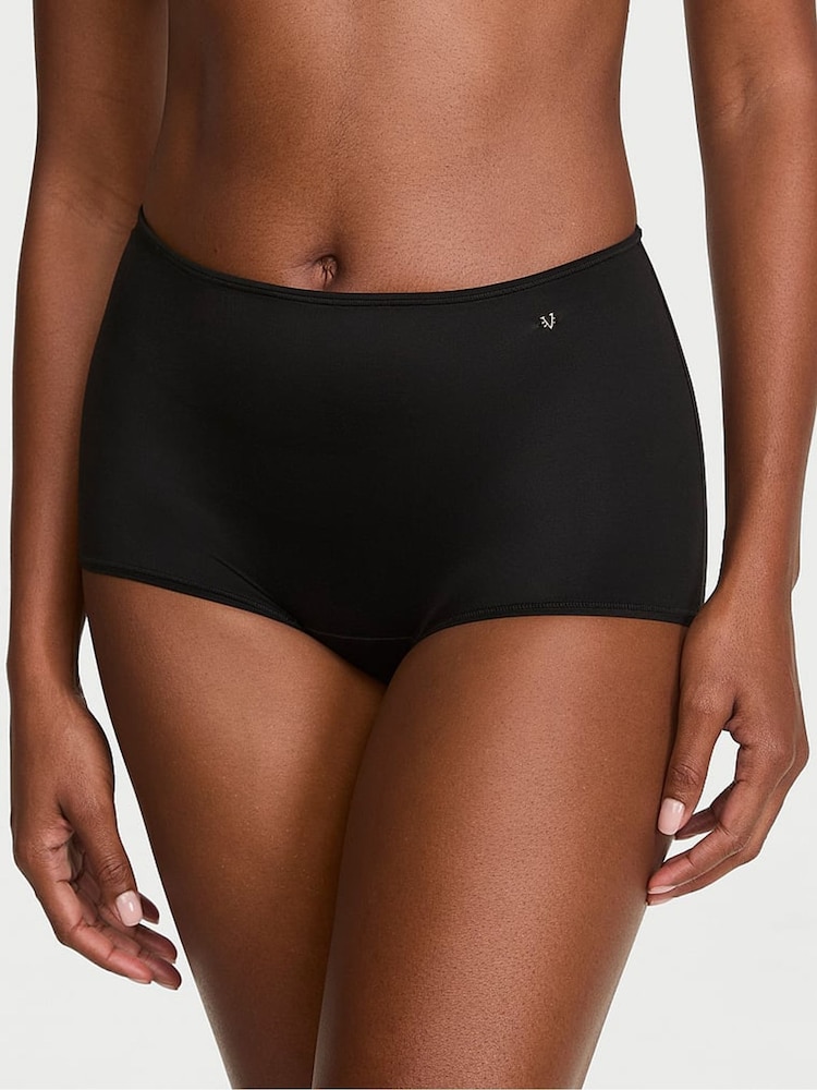 Victoria's Secret Black Short Mid-Rise Knickers - Image 1 of 2