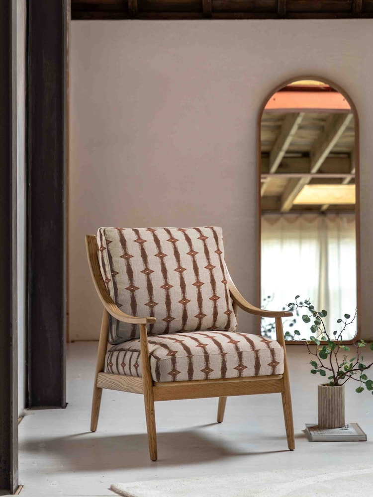 Gallery Home Natural Rivenrock Indra Stripe Armchair - Image 1 of 6 Gallery Home Natural Rivenrock Indra Stripe Armchair - Image 1 of 6