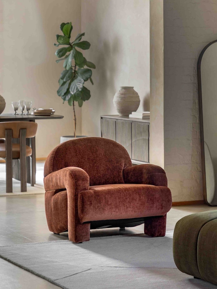 Gallery Home Red Aethelred Celine Brandy Armchair - Image 1 of 7 Gallery Home Red Aethelred Celine Brandy Armchair - Image 1 of 7