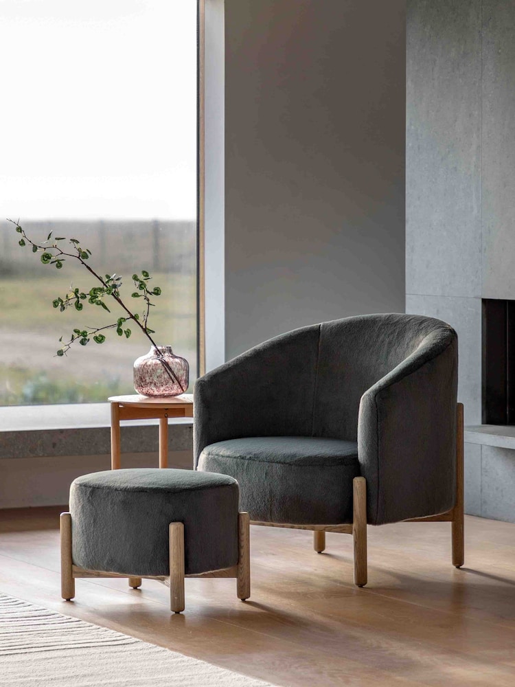 Gallery Home Natural Thracian Alaska Graphite Armchair - Image 1 of 6 Gallery Home Natural Thracian Alaska Graphite Armchair - Image 1 of 6