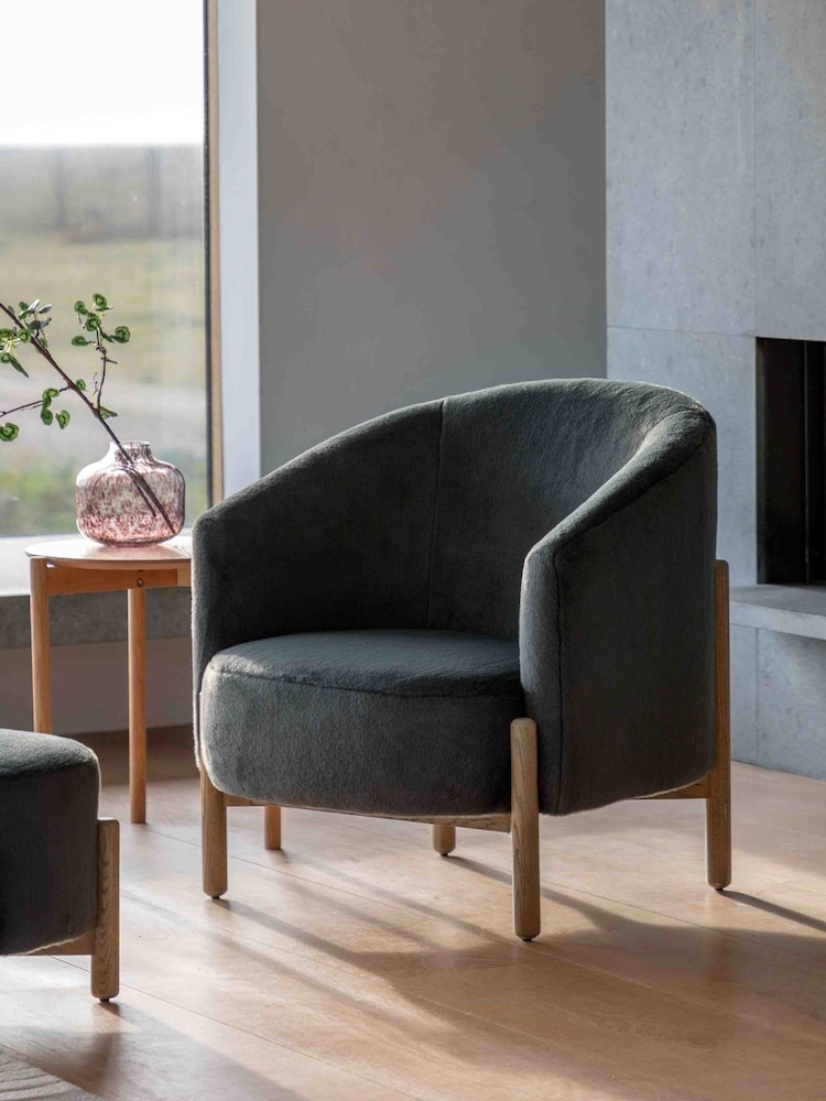 Gallery Home Natural Thracian Alaska Graphite Armchair - Image 2 of 6 Gallery Home Natural Thracian Alaska Graphite Armchair - Image 2 of 6
