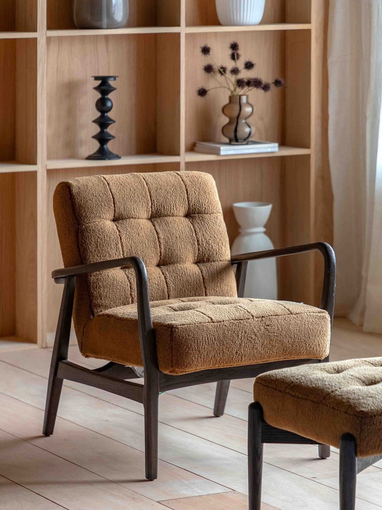 Gallery Home Ochre Harkonnen Faux Sheepskin Armchair - Image 1 of 7 Gallery Home Ochre Harkonnen Faux Sheepskin Armchair - Image 1 of 7