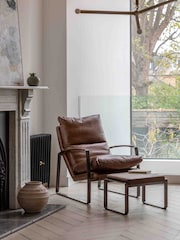 Gallery Home Brown Faelan Leather Lounger - Image 1 of 6