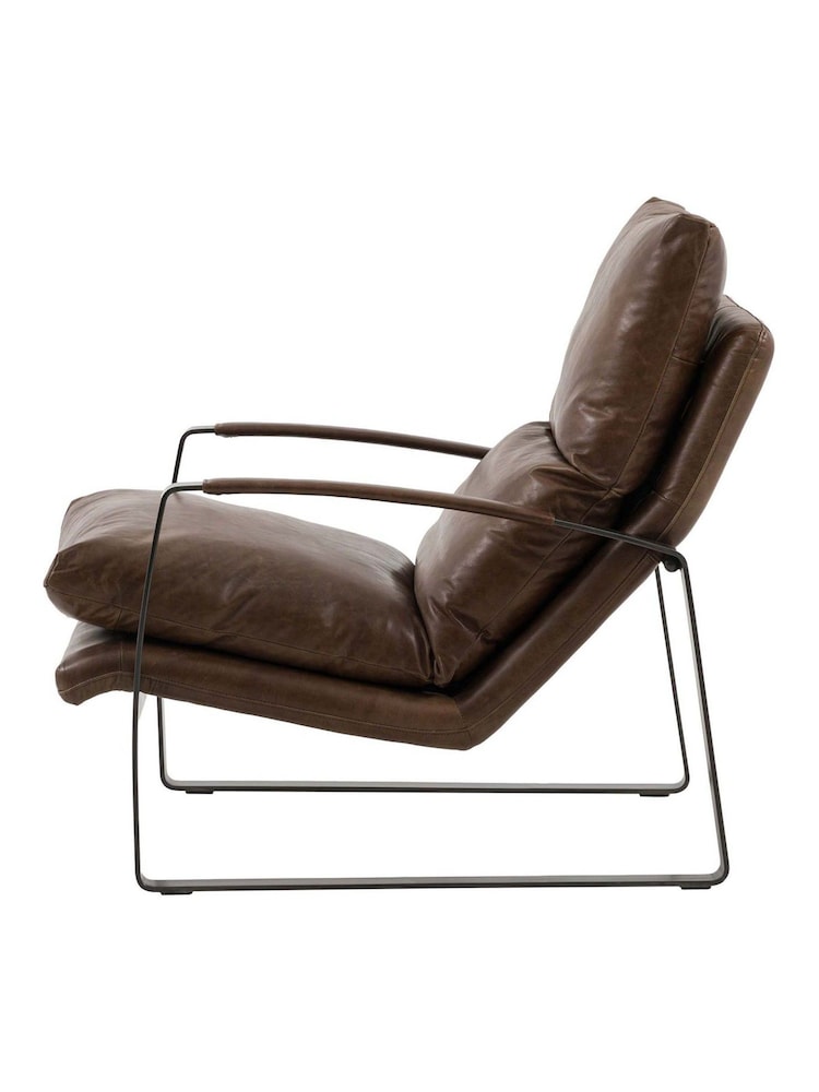 Gallery Home Brown Faelan Leather Lounger - Image 2 of 6 Gallery Home Brown Faelan Leather Lounger - Image 2 of 6