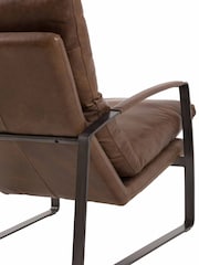 Gallery Home Brown Faelan Leather Lounger - Image 4 of 6
