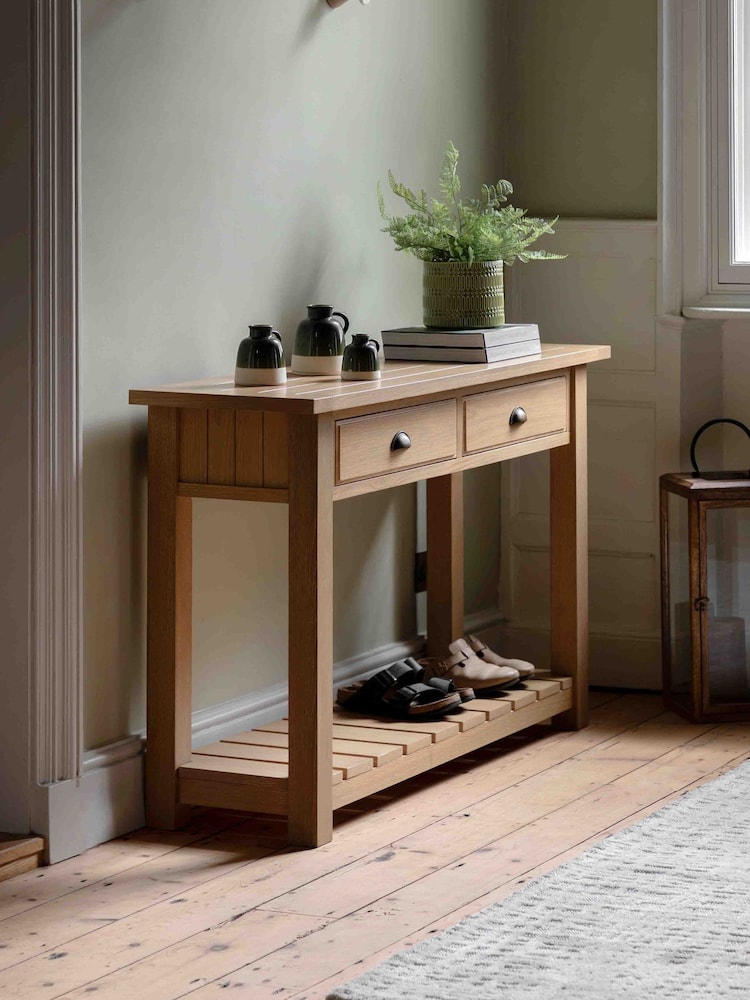 Gallery Home Natural Eisel 2 Drawer Console Table - Image 1 of 6
