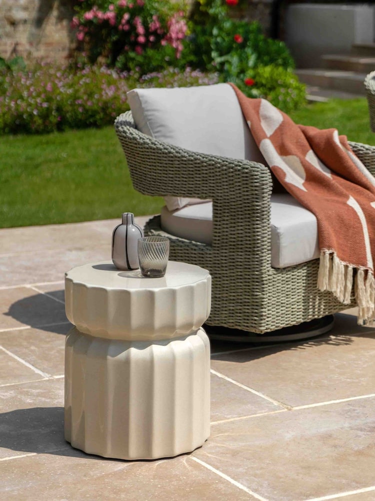 Gallery Home Cream Chiron Side Table - Image 1 of 5 Gallery Home Cream Chiron Side Table - Image 1 of 5