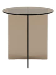 Gallery Home Charcoal Grey Phrixus Glass Side Table - Image 5 of 6