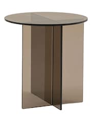 Gallery Home Charcoal Grey Phrixus Glass Side Table - Image 6 of 6