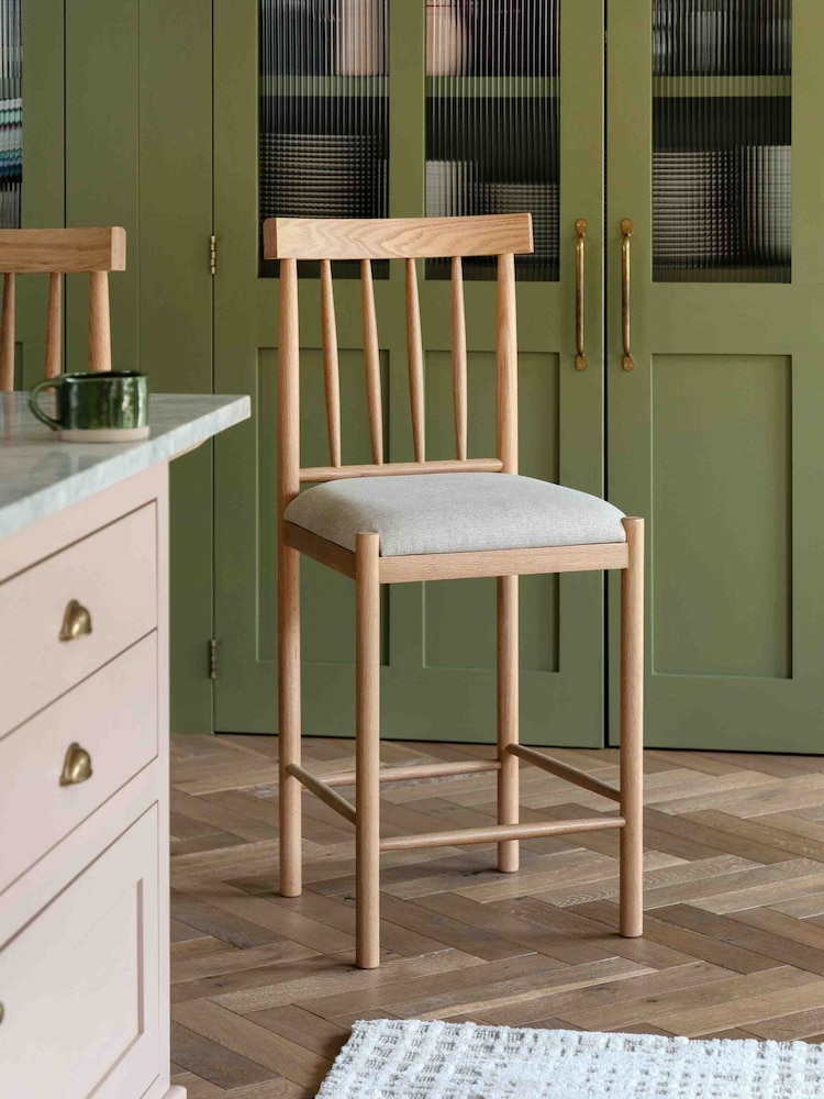 Gallery Home Set of 2 Natural Eisel Uph Bar Stool - Image 1 of 5