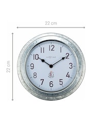 Widdop Silver Poppy Galvanised Colour Wall Clock - Image 3 of 8