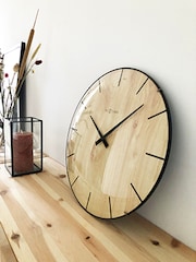 Widdop Brown Edge Wood Dome Glass Wall Clock - Image 1 of 5