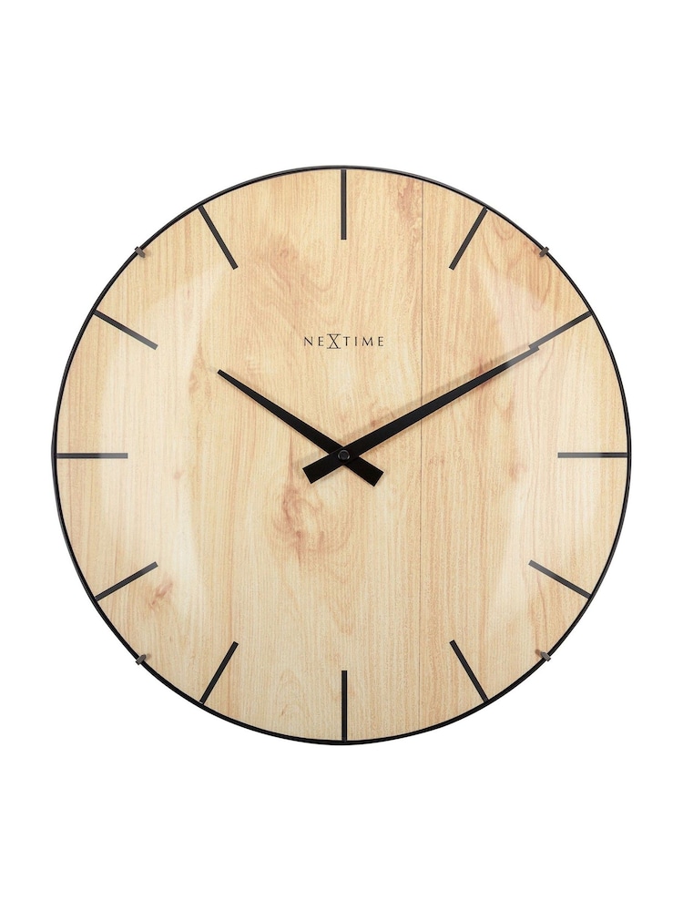 Widdop Brown Edge Wood Dome Glass Wall Clock - Image 2 of 5