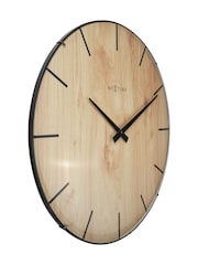 Widdop Brown Edge Wood Dome Glass Wall Clock - Image 3 of 5