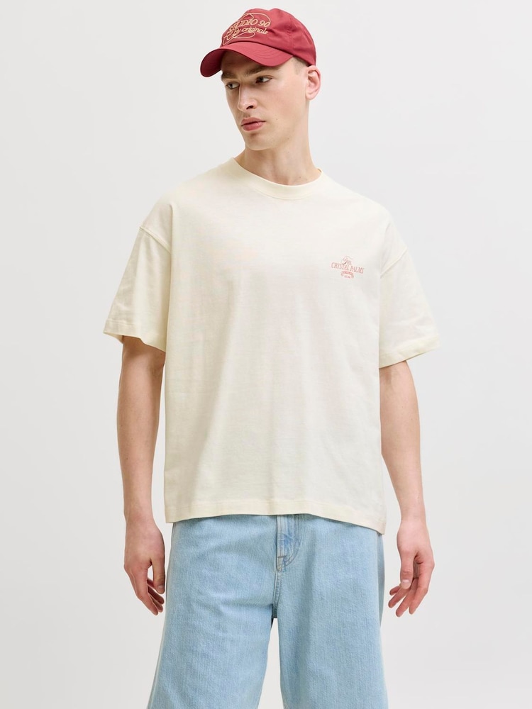 JACK & JONES White T-Shirt With Back Print - Image 2 of 6 JACK & JONES White T-Shirt With Back Print - Image 2 of 6