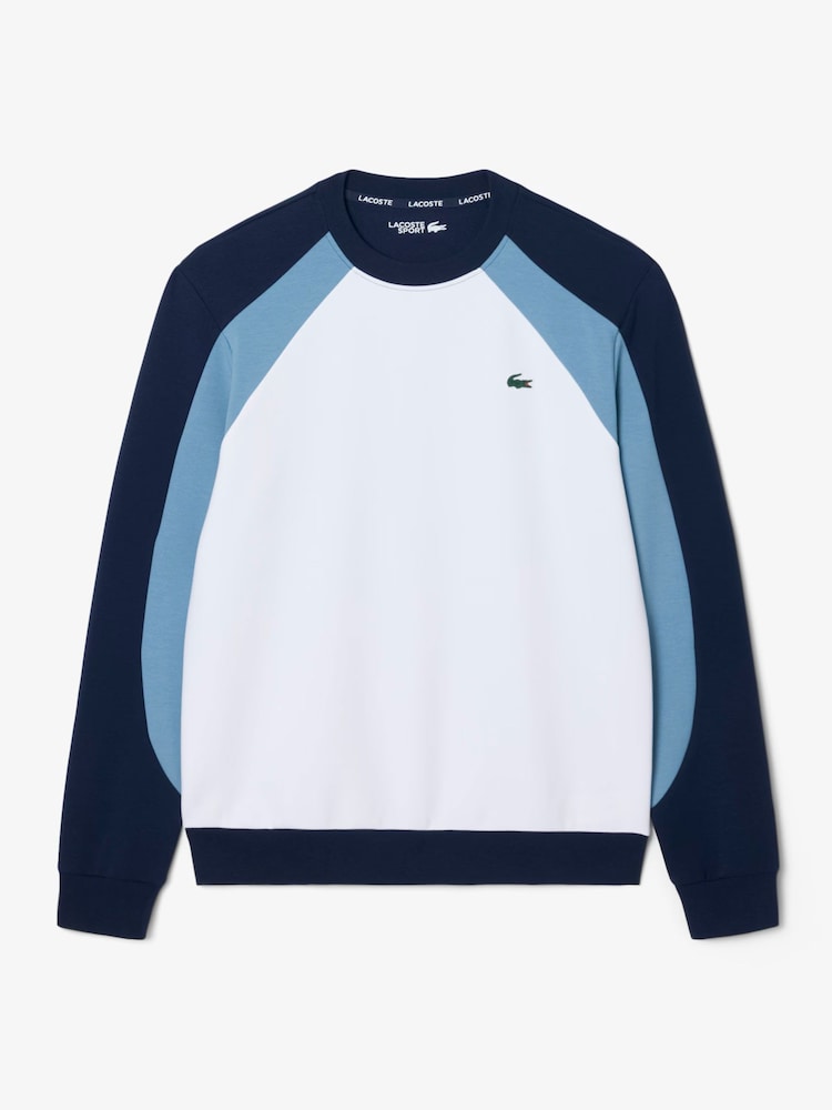 Lacoste Blue Colour Block Sports Sweatshirt - Image 1 of 4 Lacoste Blue Colour Block Sports Sweatshirt - Image 1 of 4