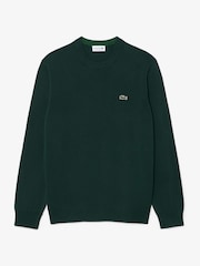 Lacoste Green Cotton Crew Neck Jumper - Image 1 of 4