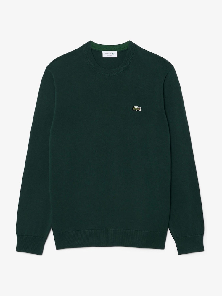 Lacoste Green Cotton Crew Neck Jumper - Image 1 of 4