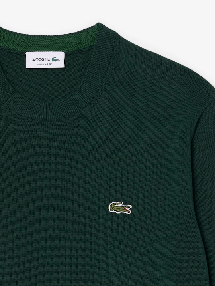 Lacoste Green Cotton Crew Neck Jumper - Image 2 of 4