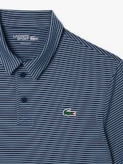 Lacoste Green Regular Fit Ultra-Dry Jersey Golf Striped Polo Shirt - Image 2 of 3