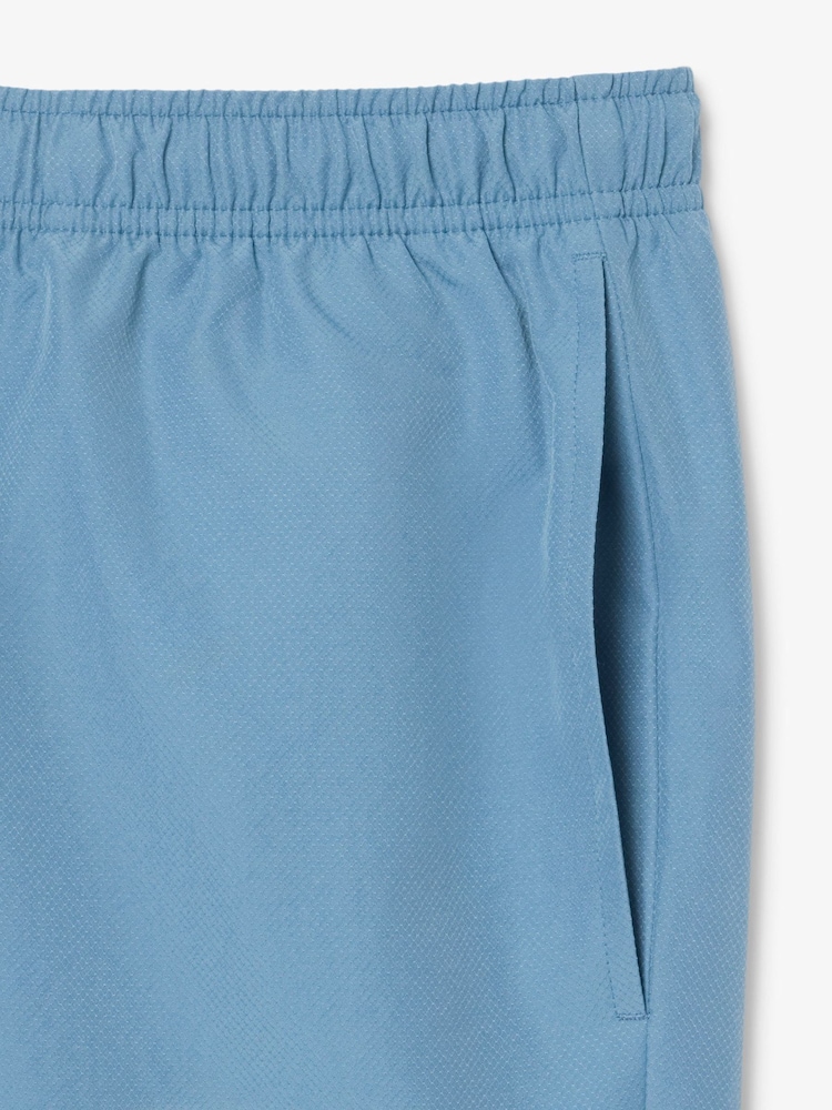 Lacoste Blue Lightweight Diamond Taffeta Tennis Shorts - Image 2 of 3 Lacoste Blue Lightweight Diamond Taffeta Tennis Shorts - Image 2 of 3